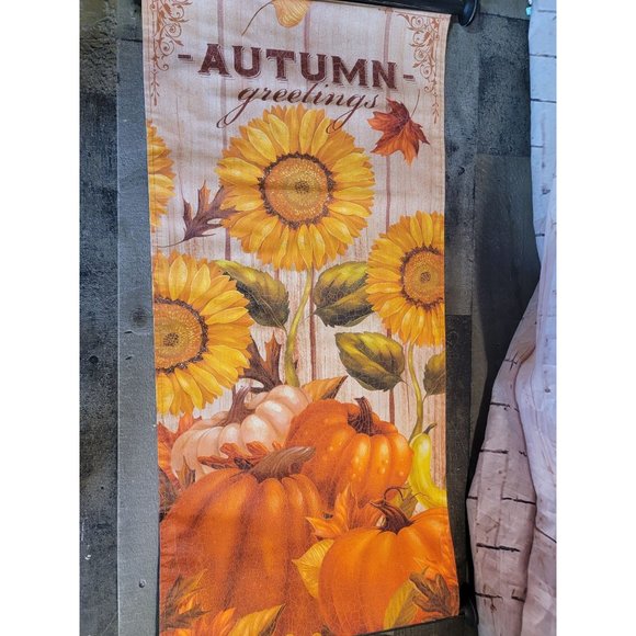 Autumn greetings pumpkin sunflower fall banner flag decor - Picture 2 of 3
